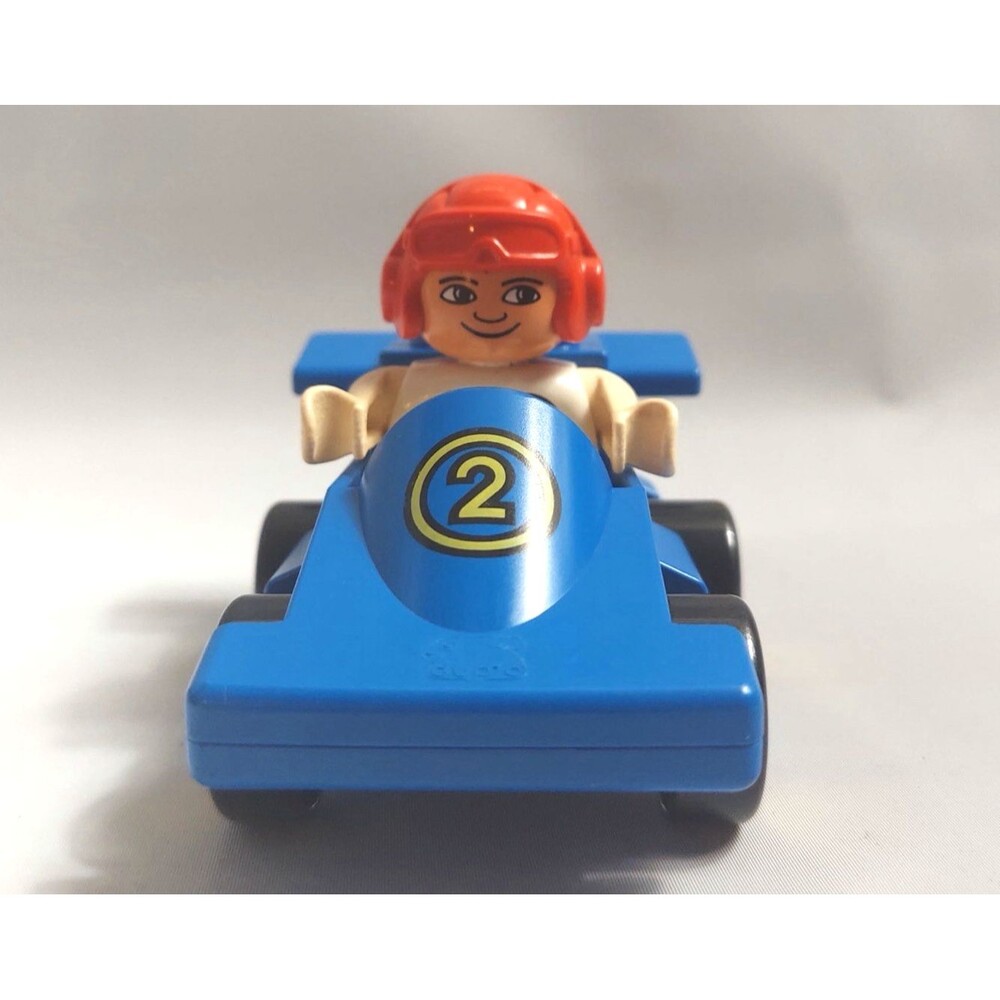 Lego Duplo 2609 Preschool Racer Blue Car & Driver Complete 1990 Vintage